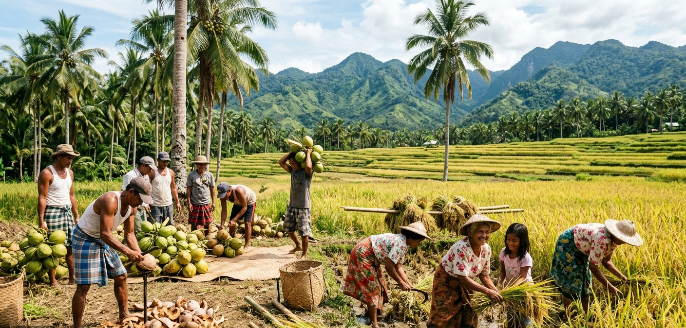 Harvesting rice